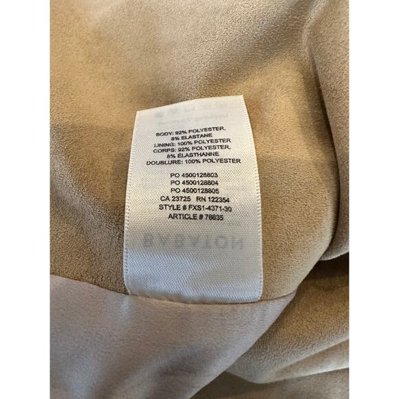Babaton x Aritzia Callahan Jacket Open Front Vegan Suede Tan Camel Women's Small - Picture 12 of 15